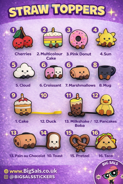 Jellycat-Style Straw Toppers | Cute Reusable Drink Straw Covers | Dishwasher Safe