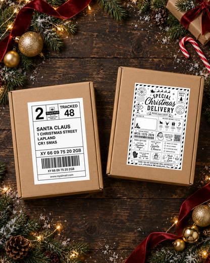 100 Christmas Post Label Designs | Editable Digital Download