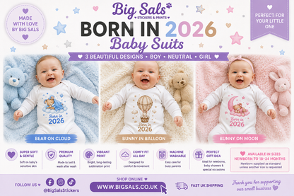 Born in 2026 Personalised Baby Grow | Custom Keepsake Gift - Big Sals