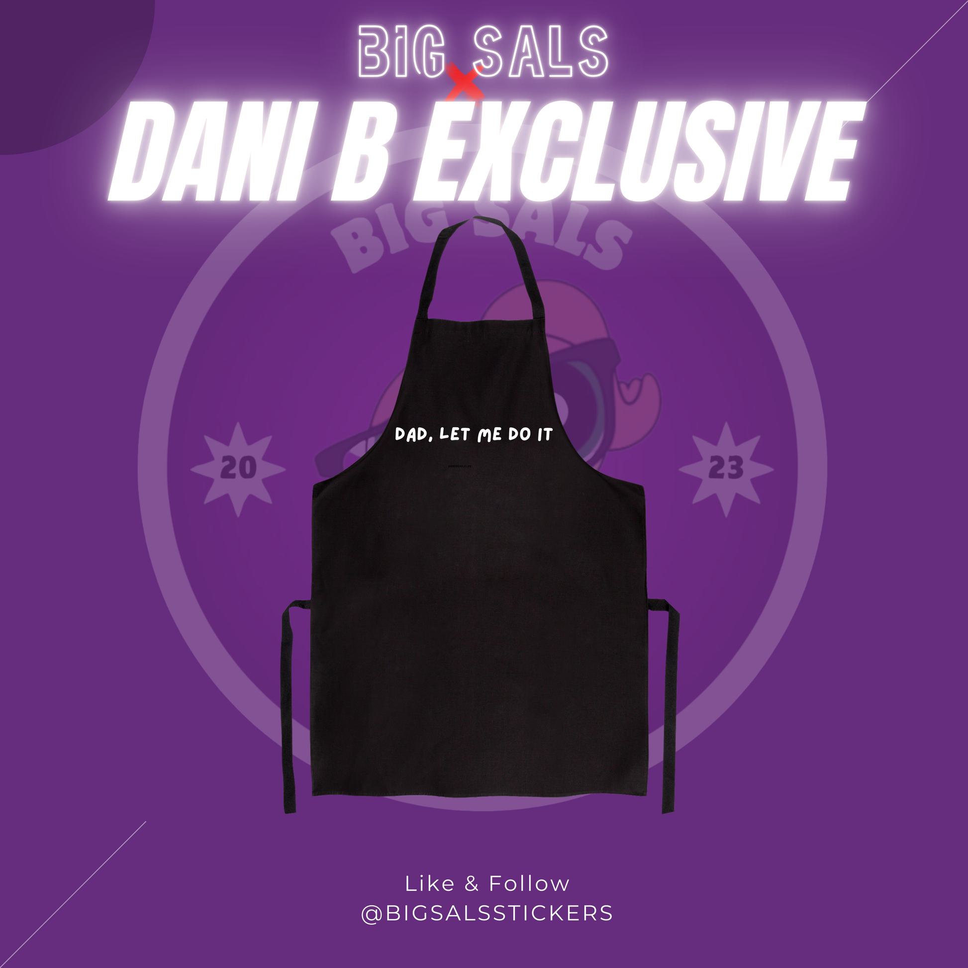 DAD Let Me Do It Kids Apron - Dani B x Big Sals Collab


