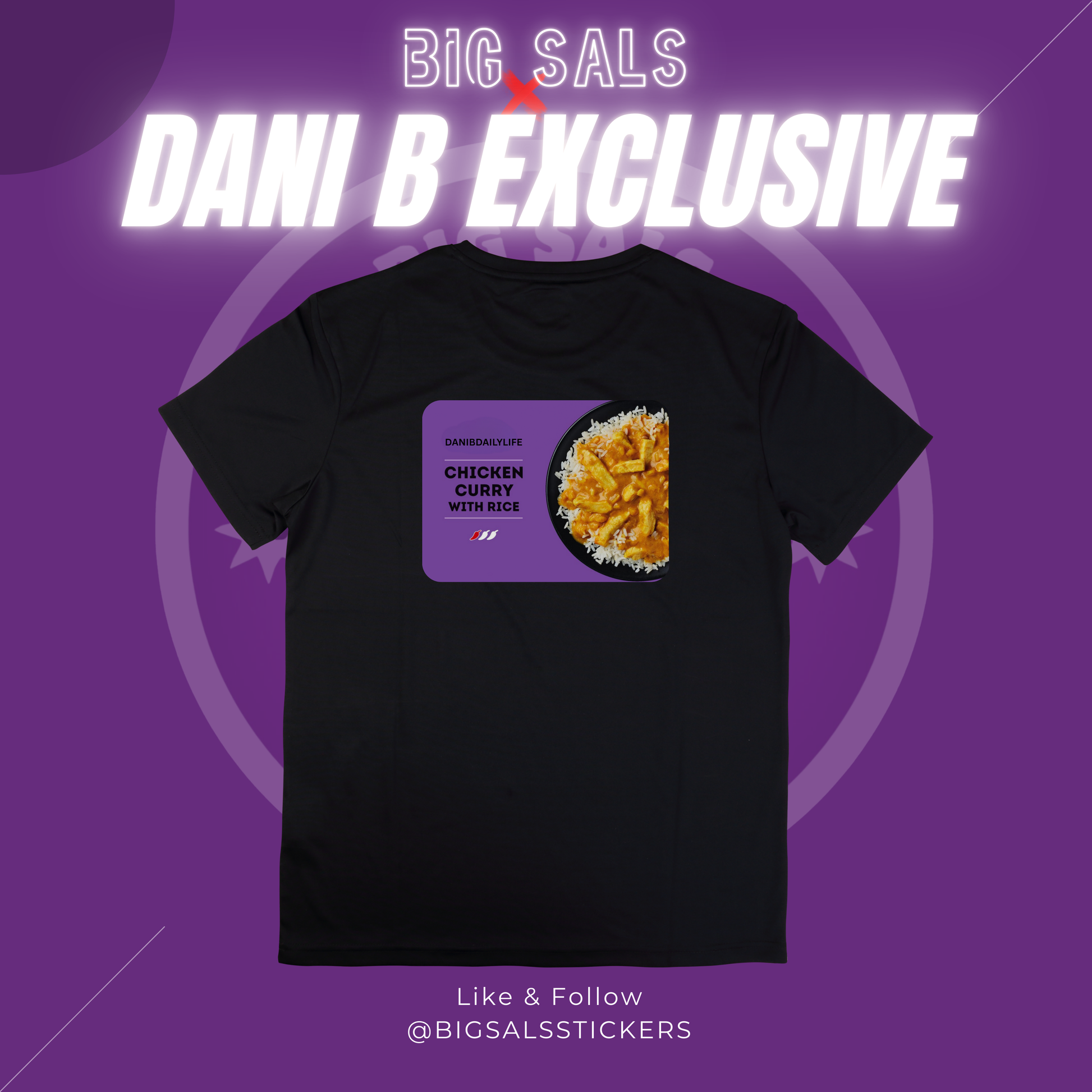 Dani B Curry For Tea Full Chest Logo Tee - Big Sals x Dani B Collab

