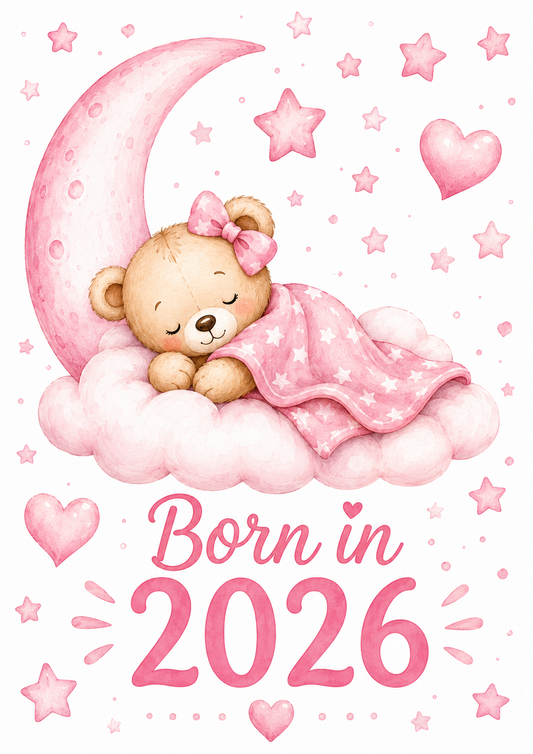 Born in 2026 Personalised Cupcake Toppers | Custom Keepsake Gift - Big Sals