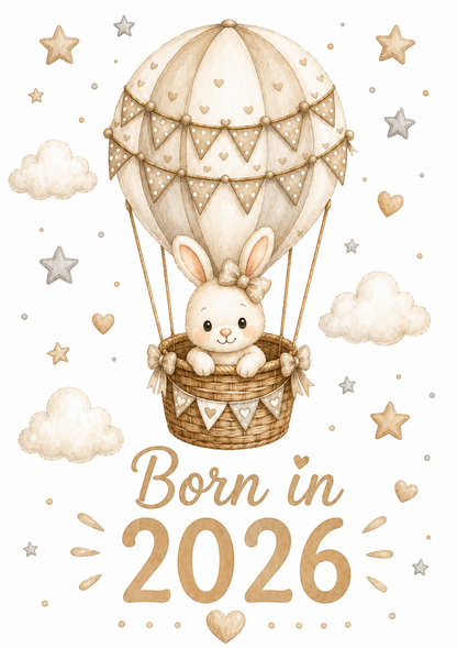 Born in 2026 Personalised Baby Grow | Custom Keepsake Gift - Big Sals