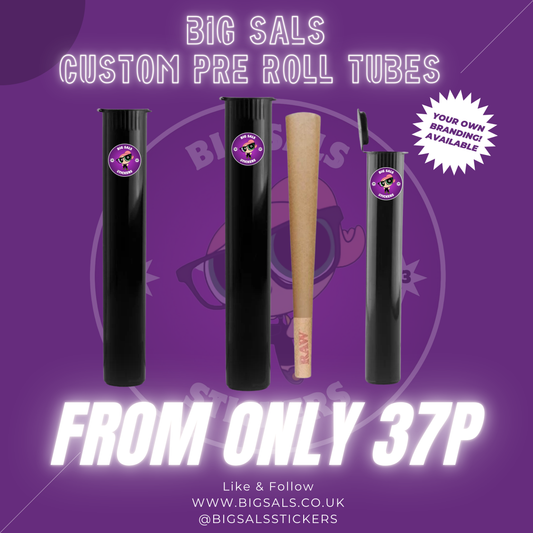 Customised Or Blank Pre Roll Tubes - Smell Proof Pop Cap