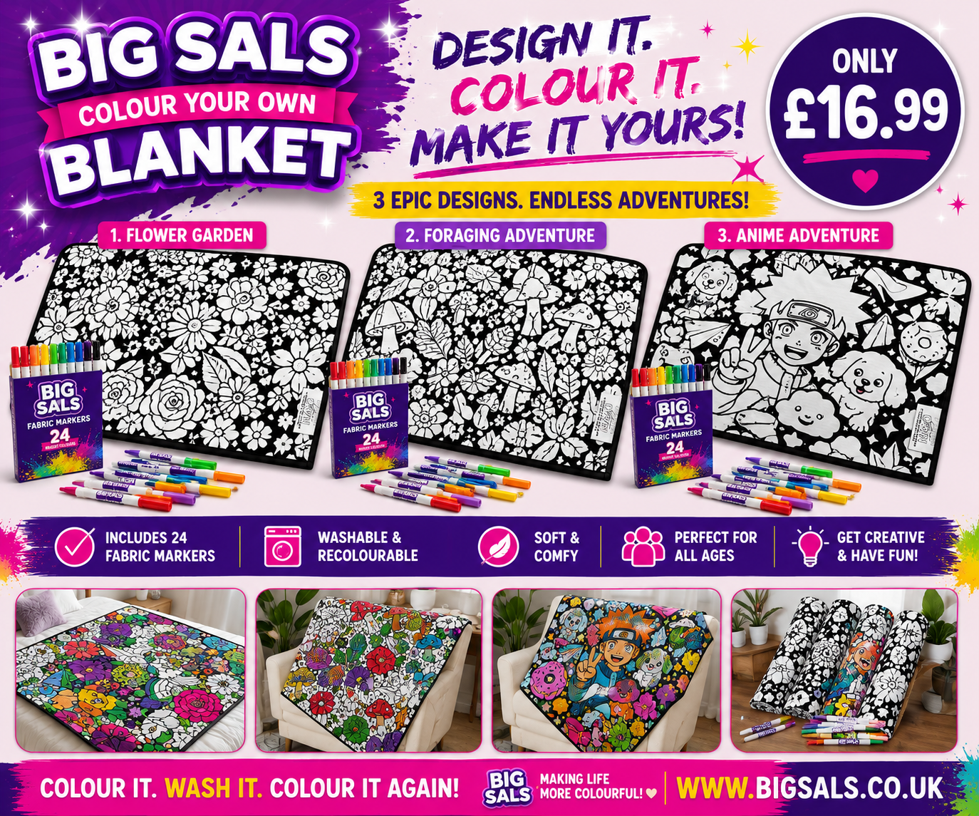 Big Sals Colour Your Own Blanket