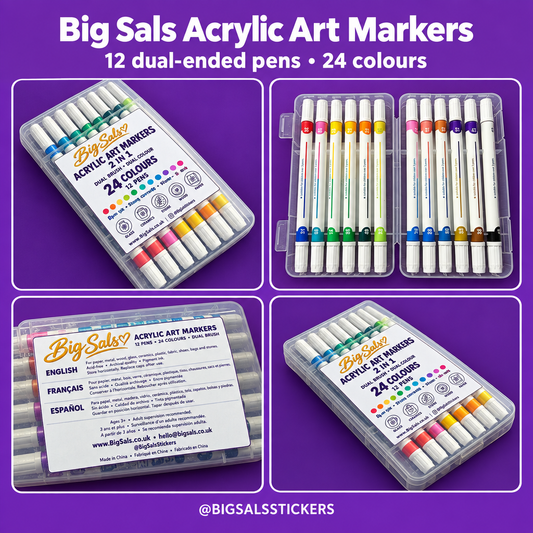 Big Sals acrylic art markers multi-view mock-up