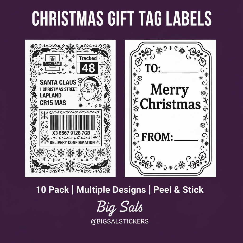 Christmas Gift Tag Labels - Square