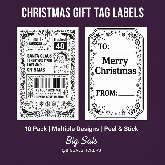 Christmas Gift Tag Labels - Square