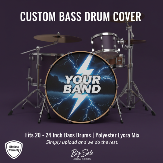 Custom Bass Drum Cover - with Lifetime Warranty
