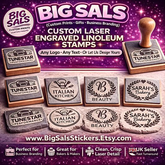 Custom Laser Engraved Linoleum Stamp