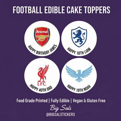 Football Edible Cake Toppers - No Stars