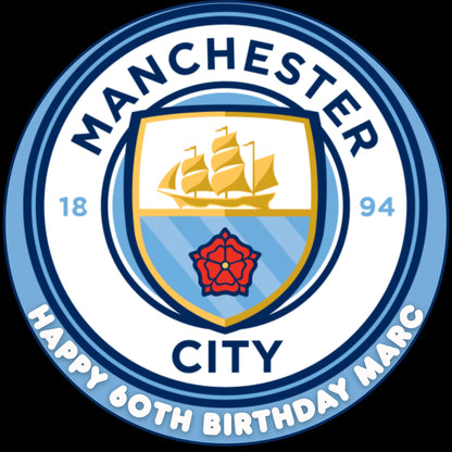 Big Sals - Sports Team Badge Edible Cake Topper With Custom Text! + 6 FREE Side Badges!