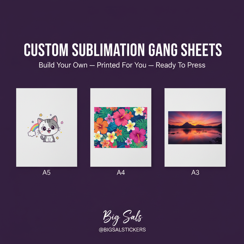 Custom Sublimation Gang Sheets | Ready-To-Press Transfers A3–A5 | Big Sals